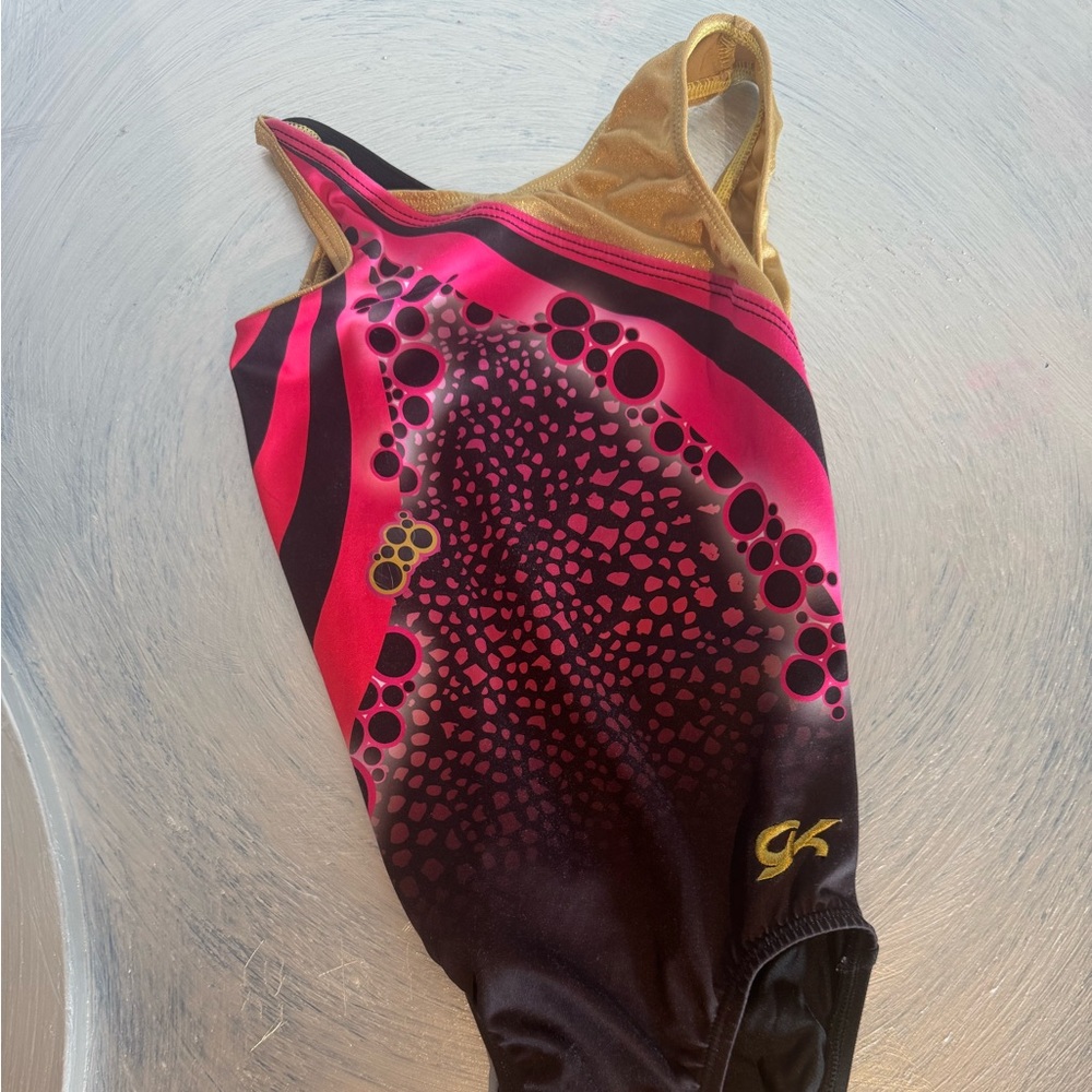 Cirque du Soleil Kids Gymnastics/Dance/Activewear Leotard - Magenta, blk n Gold
